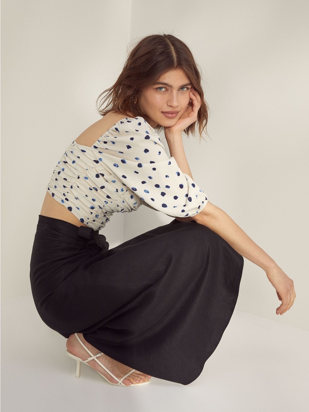 Wilfred | Eleta Wrap Midi Skirt Linen Lyocell Blend Black Size XS Aritzia - Picture 5 of 12